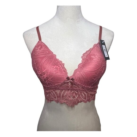 Fredericks of Hollywood Finley Lace Bralette Size Medium Dusty Pink - Picture 1 of 9